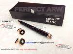 Perfect Replica Montblanc Rose Gold Clip Black Ballpoint Pen And Rose Gold Cufflinks Set